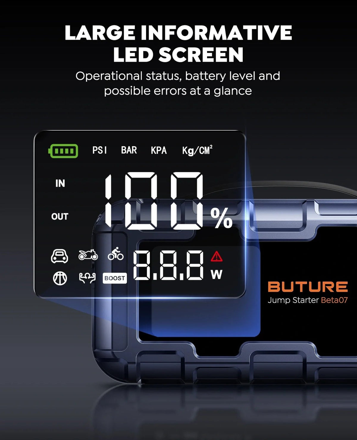 Buture Beta07 Car Jump Starter & Tire Inflator - Abe's Car Accessories