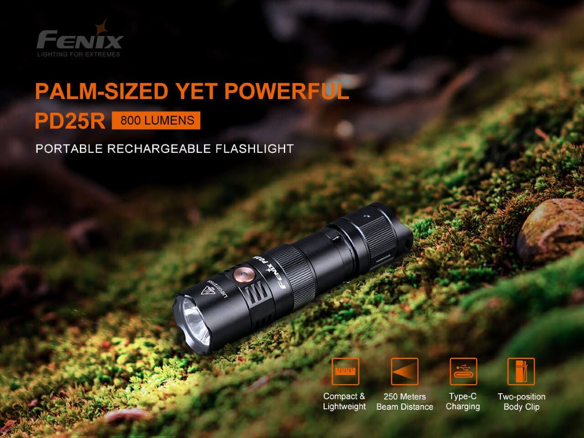 Fenix PD25R Rechargeable LED Flashlight - Abe's Car Accessories