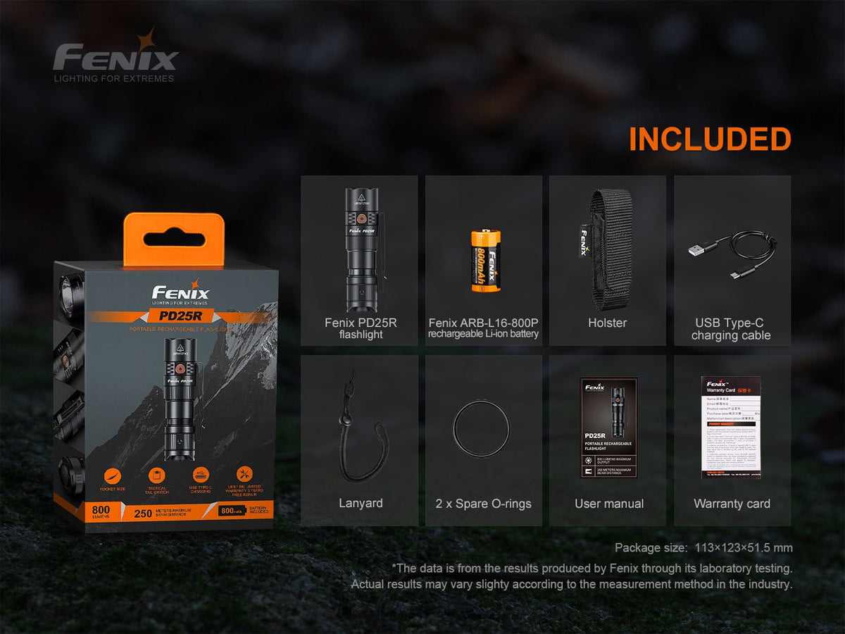 Fenix PD25R Rechargeable LED Flashlight - Abe's Car Accessories