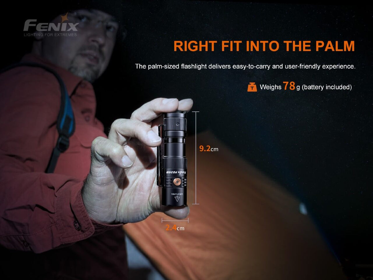 Fenix PD25R Rechargeable LED Flashlight - Abe's Car Accessories