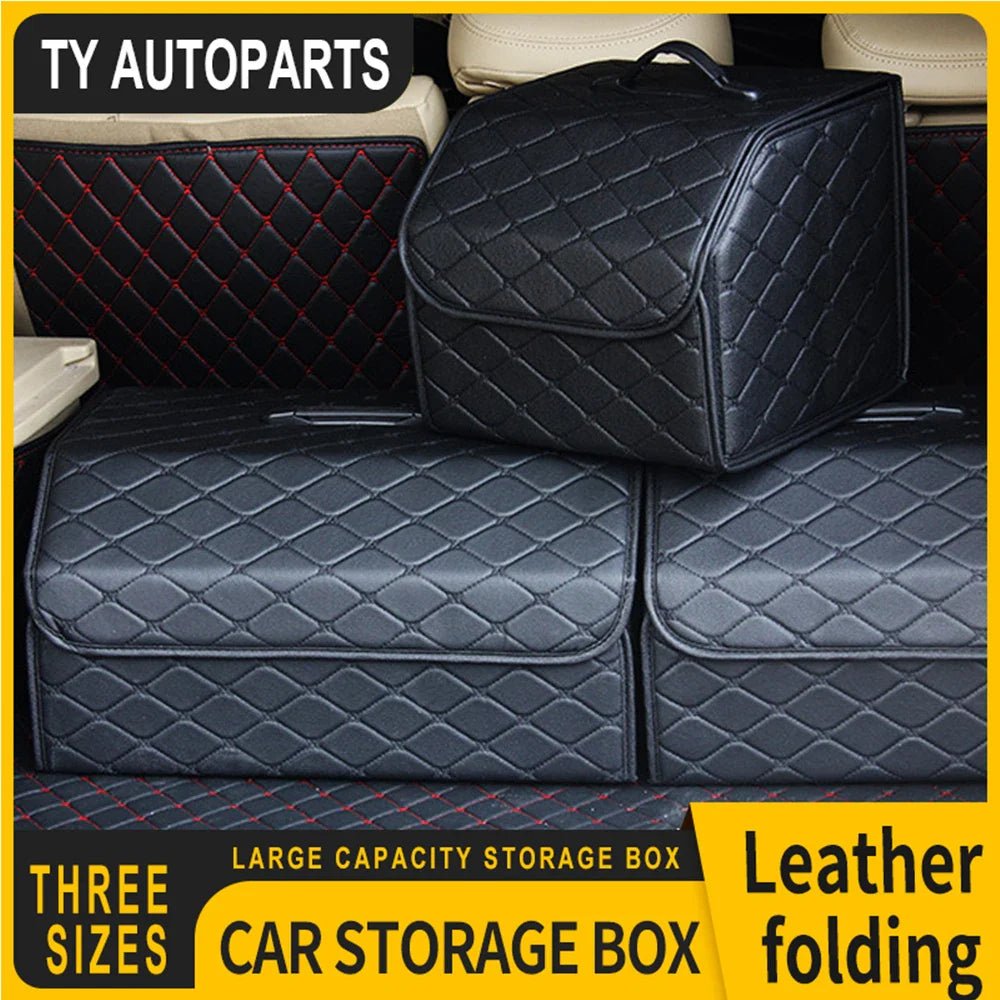 Foldable Leather Car Trunk Organizer - Abe's Car Accessories