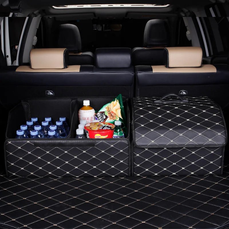 Foldable Leather Car Trunk Organizer - Abe's Car Accessories