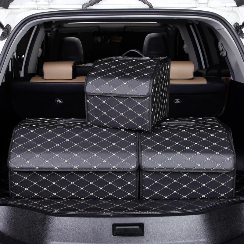 Foldable Leather Car Trunk Organizer - Abe's Car Accessories