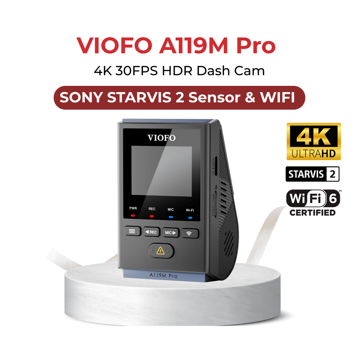 VIOFO A119M Pro 1CH 4K 30FPS HDR Dash Cam - Abe's Car Accessories