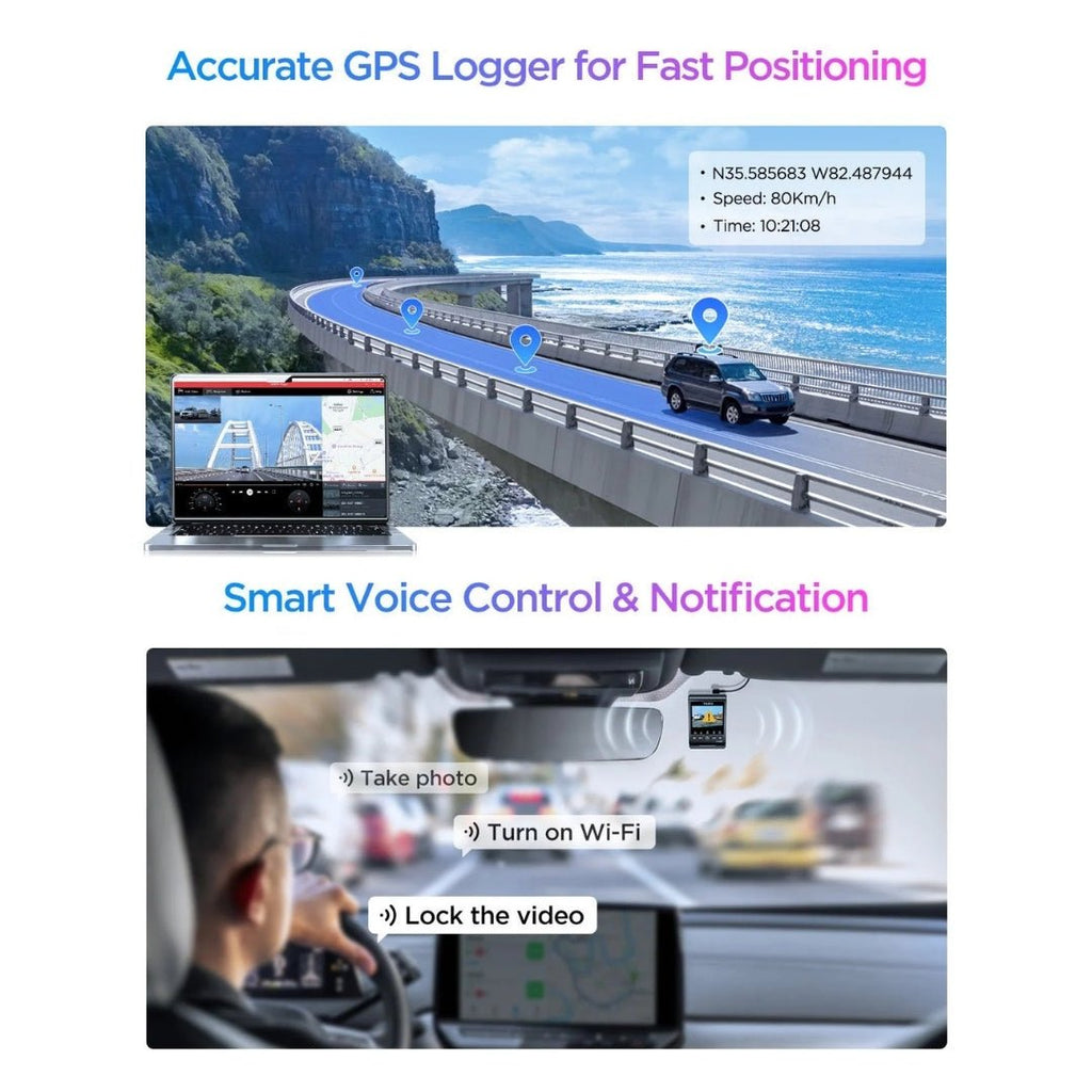 VIOFO A329S 2CH 4K UHD 60FPS Front + 2K Rear Sony STARVIS 2 Dash Cam - Abe's Car Accessories