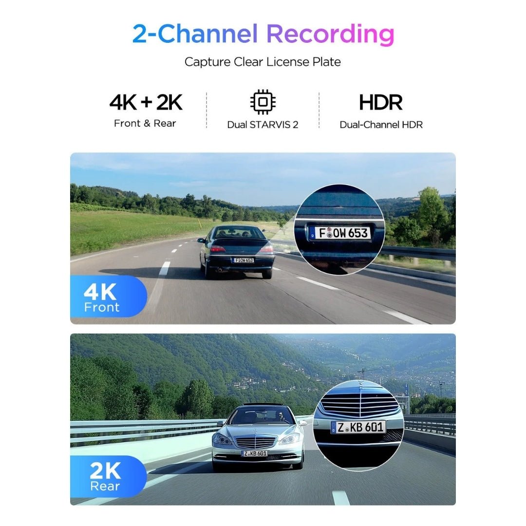 VIOFO A329S 2CH 4K UHD 60FPS Front + 2K Rear Sony STARVIS 2 Dash Cam - Abe's Car Accessories